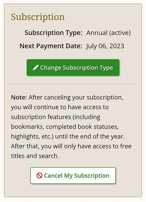 Change Subscription Type