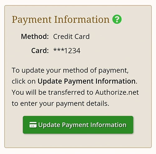 Update Payment Information